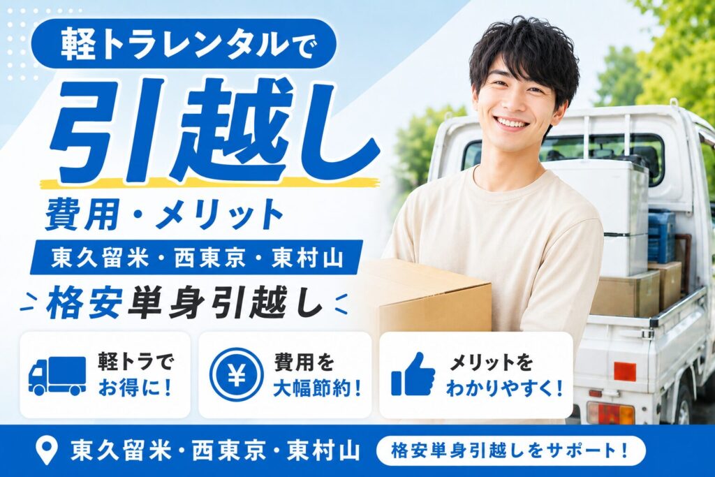 軽トラレンタル自分で引越しの費用・メリット・デメリット｜東久留米・西東京・東村山格安単身引越し